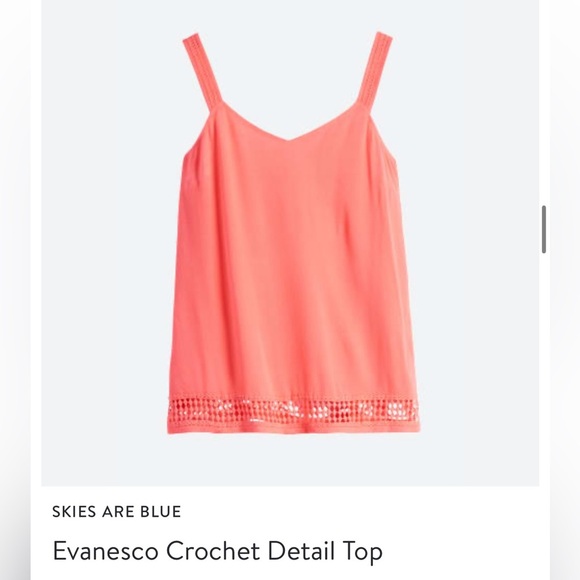 Skies Are Blue Evanesco Crochet Detail Top Small NWT Stitch Fix - Picture 1 of 6